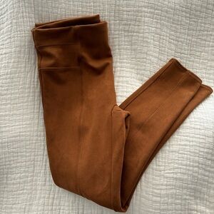 Spanx Faux Suede Camel Brown Leggings size XL